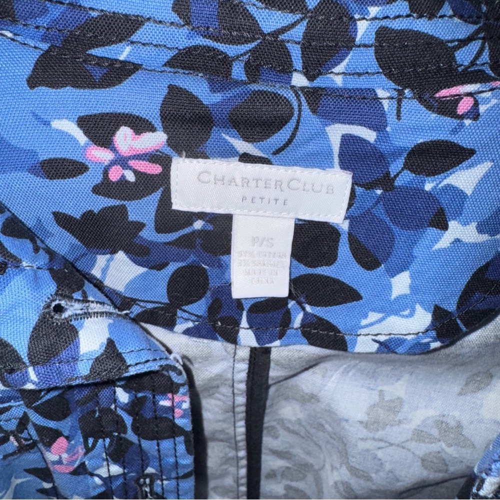 NWT Charter Club Blue Floral Jacket - Picture 3 of 7